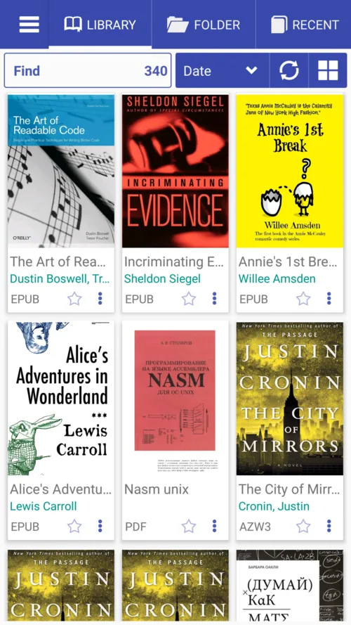 The library in grid view