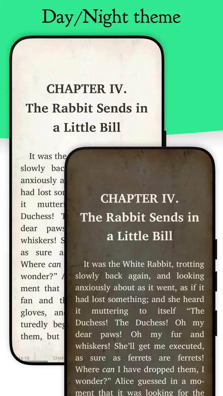 The same chapter on a light and a dark page