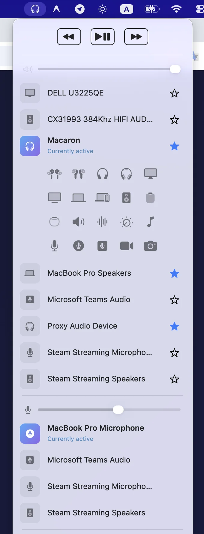 Choosing an SF Symbol icon for an output device